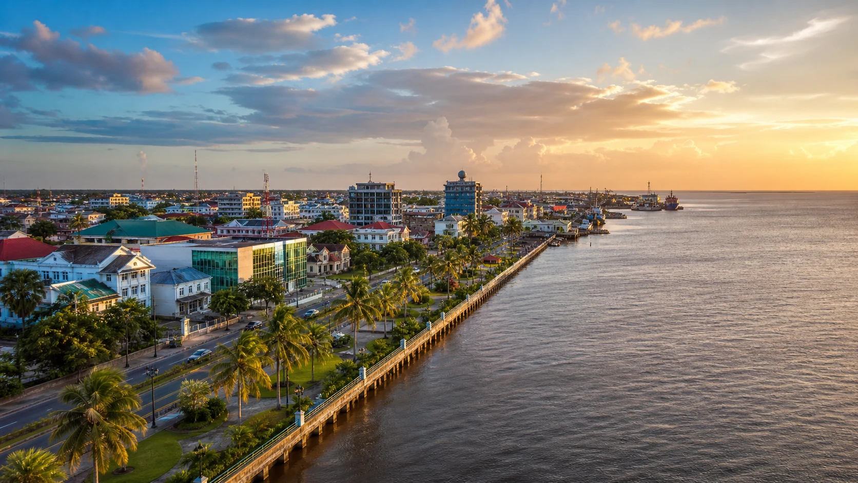 Georgetown Guyana business district view