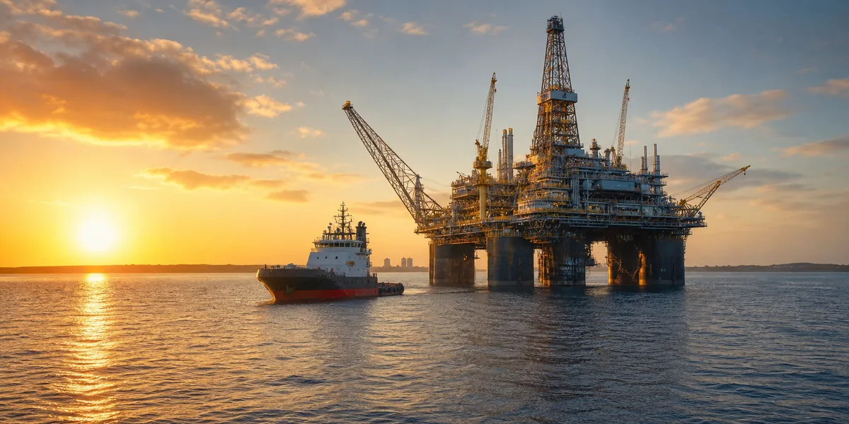 Guyana offshore energy platform view